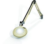 Green-Lite® 5" Shadow White Round LED Magnifier; 43" Reach; Table Edge Clamp - Eagle Tool & Supply