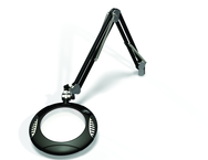 Green-Lite® 7-1/2" Black Round LED Magnifier; 43" Reach; Table Edge Clamp - Eagle Tool & Supply
