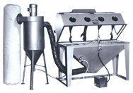 Blast Cabinet with Abrasive Separators-Split Level - #4824AS 48W x 24D x 24H Tub Dimensions - Eagle Tool & Supply