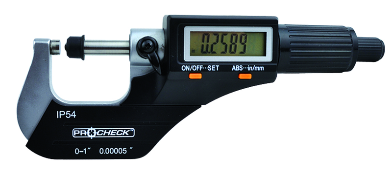 IP54 Electronic Micrometer - 1-2"/50.8mm Range - .00005"/.001mm Resolution - Output S4 Connector - Eagle Tool & Supply