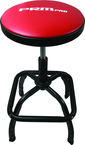 Shop Stool Heavy Duty- Air Adjustable with Square Foot Rest - Red Seat - Black Square Base - Eagle Tool & Supply