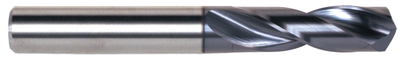 10.00mm Dia. - 87 OAL-TiAlN Coated-Carbide-Short Length High Performance Drill - Eagle Tool & Supply