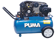 Portable Air Compressors - Model #PK5020; 20 Gallon / Horizontal Tank; 5HP; 1PH; 115/230V Motor - Eagle Tool & Supply