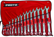 Proto® Tether-Ready 15 Piece Satin Metric Combination ASD Wrench Set - 12 Point - Eagle Tool & Supply