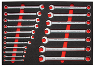 Proto® Foamed 18 Piece Metric Combination Wrench Set - Satin-12 Point - Eagle Tool & Supply