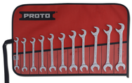 Proto® 11 Piece Full Polish Metric Angle Open-End Wrench Set - Eagle Tool & Supply