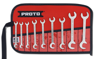 Proto® 9 Piece Satin Short Angle Open-End Wrench Set - Eagle Tool & Supply