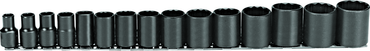 Proto® 1/2" Drive 15 Piece Black Oxide Socket Set - 12 Point - Eagle Tool & Supply