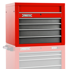 Proto® 550S 34" Top Chest - 4 Drawer, Safety Red and Gray - Eagle Tool & Supply