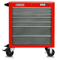 Proto® 550S 34" Roller Cabinet - 7 Drawer, Safety Red and Gray - Eagle Tool & Supply