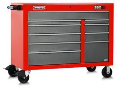 Proto® 550E 50" Power Workstation - 10 Drawer, Safety Red and Gray - Eagle Tool & Supply