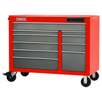 Proto® 550E 50" Front Facing Power Workstation w/ USB - 10 Drawer, Safety Red and Gray - Eagle Tool & Supply