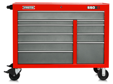 Proto® 550S 50" Workstation - 10 Drawer, Safety Red and Gray - Eagle Tool & Supply