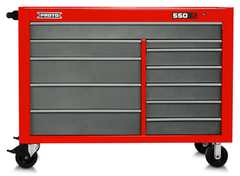Proto® 550S 57" Workstation - 11 Drawer, Gloss Red - Eagle Tool & Supply