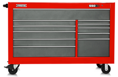 Proto® 550S 66" Workstation - 11 Drawer, Safety Red and Gray - Eagle Tool & Supply