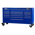 Proto® 550E 67" Power Workstation - 18 Drawer, Gloss Blue - Eagle Tool & Supply