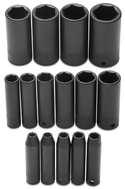 Proto® 3/8" Drive 15 Piece Deep Impact Socket Set - 6 Point - Eagle Tool & Supply