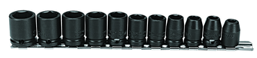 Proto® 3/8" Drive 11 Piece Metric Impact Socket Set - 6 Point - Eagle Tool & Supply