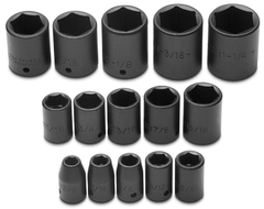 Proto® 1/2" Drive 15 Piece Impact Socket Set - 6 Point - Eagle Tool & Supply