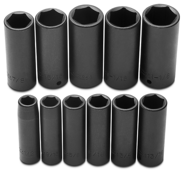 Proto® 1/2" Drive 11 Piece Deep Impact Socket Set - 6 Point - Eagle Tool & Supply