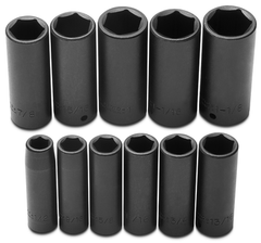 Proto® 1/2" Drive 11 Piece Deep Impact Socket Set - 6 Point - Eagle Tool & Supply