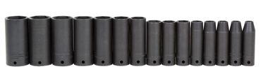 Proto® 1/2" Drive 15 Piece Deep Thin Wall Impact Socket Set - 6 Point - Eagle Tool & Supply