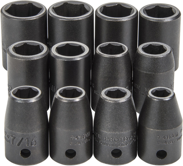 Proto® 1/2" Drive 12 Piece Impact Socket Set - 6 Point - Eagle Tool & Supply