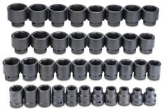 Proto® 1" Drive 37 Piece Impact Socket Set-6 Point - Eagle Tool & Supply