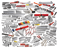 Proto® 497 Piece Master Technician Maintenance Tool Set With Roller Cabinet J453441-8RD and Top Chest J453427-6RD - Eagle Tool & Supply