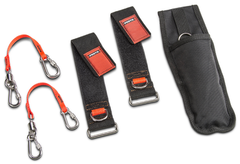 Proto® Tethering D-Ring Pouch Set with One Pocket, Retractable Lanyard, and D-Ring Wrist Strap System with (2) JWS-DR and (2) JLANWR6LB - Eagle Tool & Supply
