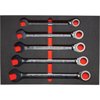 Proto® Foamed 22 Piece Metric Reversible Ratcheting Combination Wrench Set - Black Chrome- Spline - Eagle Tool & Supply