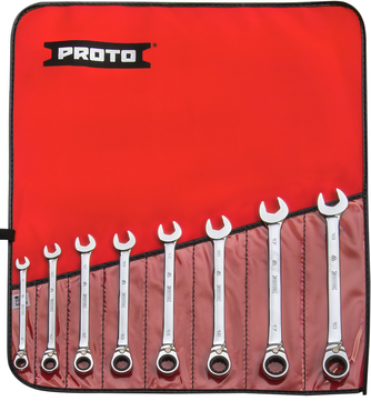 Proto® 8 Piece Full Polish Metric Ratcheting Wrench Set - 12 Point - Eagle Tool & Supply