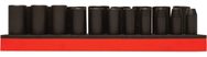 Proto® Foamed 1/2" Drive 19 Piece Deep Impact Socket Set - Black Oxide - 6 Point - Eagle Tool & Supply