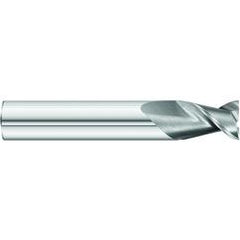 1/2 x 1/2 x 1-1/4 x 3-1/4 OAL Square 2 Flute Carbide End Mill for Aluminum - Weldon Shank- Uncoated - Eagle Tool & Supply