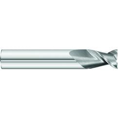1/2 x 1/2 x 1-1/4 x 3 OAL Square 2 Flute Carbide End Mill for Aluminum - Weldon Shank- Uncoated - Eagle Tool & Supply