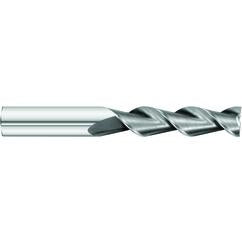 3/8 x 3/8 x 2 x 4 OAL Square 2 Flute Carbide End Mill for Aluminum - Round Shank- Uncoated - Eagle Tool & Supply