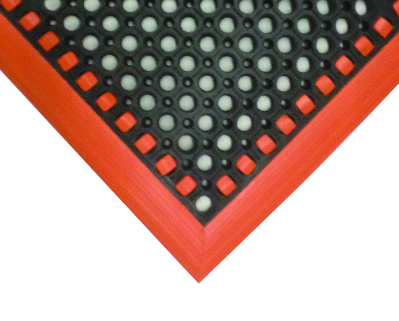 40" x 124" x 7/8" Thick Safety Wet / Dry Mat - Black / Orange - Eagle Tool & Supply