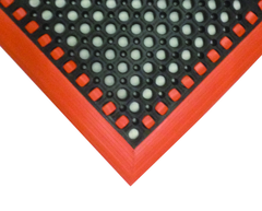 40" x 52" x 7/8" Thick Safety Wet / Dry Mat - Black / Orange - Eagle Tool & Supply