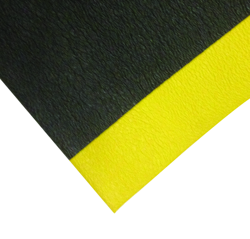 3' x 5" x 3/8" Safety Soft Comfot Mat - Yellow/Black - Eagle Tool & Supply