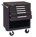 5-Drawer Roller Cabinet w/ball bearing Dwr slides - 35'' x 18'' x 27'' Brown - Eagle Tool & Supply
