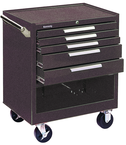 5-Drawer Roller Cabinet w/ball bearing Dwr slides - 35'' x 20'' x 29'' Brown - Eagle Tool & Supply