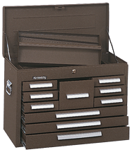 10-Drawer Mechanic's Chest - Model No.360B Brown 18.88H x 12.06D x 26.13''W - Eagle Tool & Supply