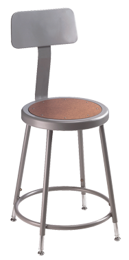 25" - 33" Adjustable Stool With Backrest - Eagle Tool & Supply