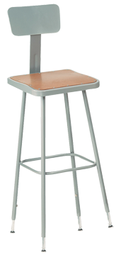 25" - 33" Adjustable Stool With Backrest - Eagle Tool & Supply