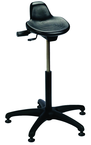 Sit Stand - 14" Soft Polyurethane, Contoured, Tilting Seat,  27" Dia.-Stable 5 Star Base with Heavy Duty Stationary Glides, Seat height 20"-30" - Eagle Tool & Supply