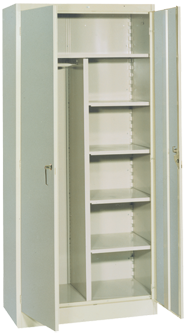 36 x 18 x 78'' (Dove Gray or Putty) - Combo Wardrobe/Storage Cabinet - Eagle Tool & Supply