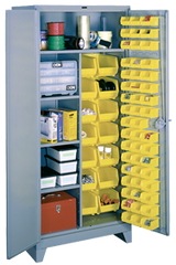 36 x 21 x 82'' (64 Bins Included) - Bin Storage Cabinet - Eagle Tool & Supply