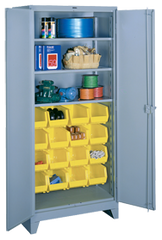36 x 21 x 82'' (16 Bins Included) - Bin Storage Cabinet - Eagle Tool & Supply