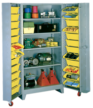38 x 28 x 76'' (24 Bins Included) - Bin Storage Cabinet - Eagle Tool & Supply