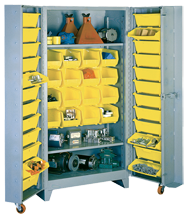 38 x 28 x 76'' (40 Bins Included) - Bin Storage Cabinet - Eagle Tool & Supply